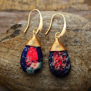 Holiday Nights Jasper Teardrop Earrings-Your Soul Place
